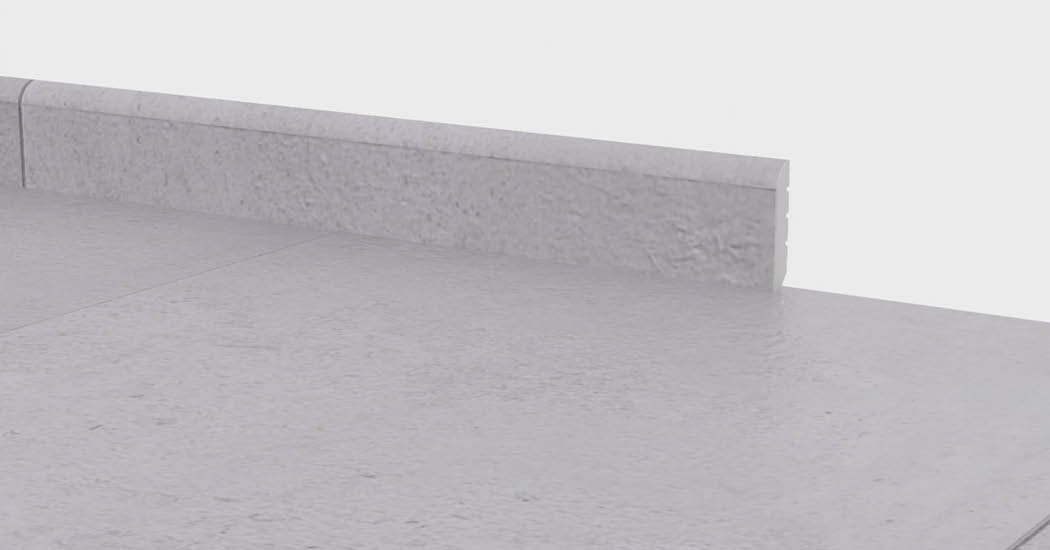 Soklova lista BUKOMA PROFI-60 s podlahou BUKOMA Beton Kamen Svetly
